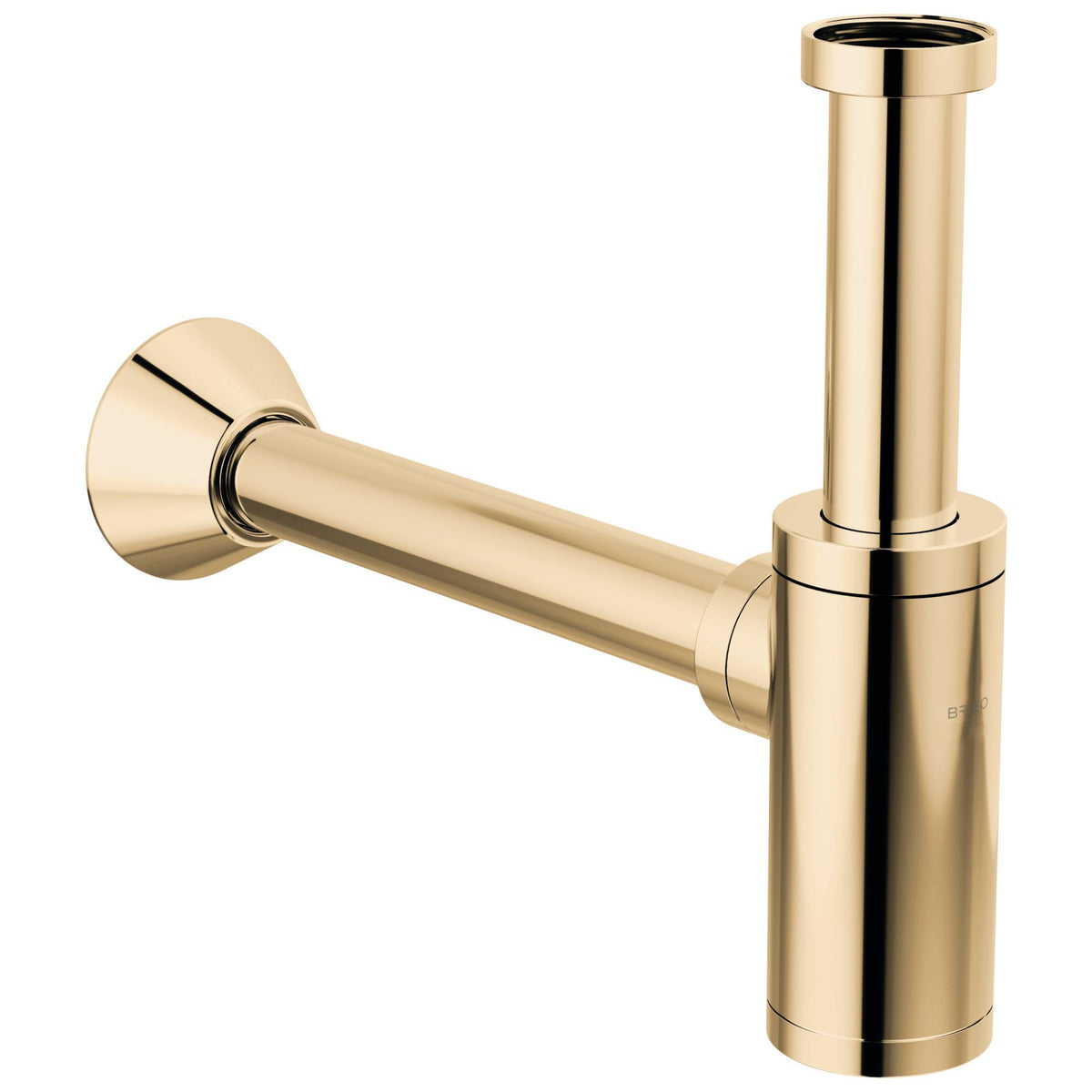Bottle Trap with Flange - Brass - Polished Gold