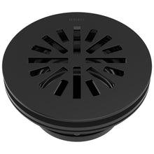 4" Round Shower Drain - Matte Black - Brass Drain