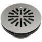 4" Round Shower Drain - Luxe Nickel - Brass Drain