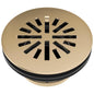 4" Round Shower Drain - Polished Gold - Brass Drain