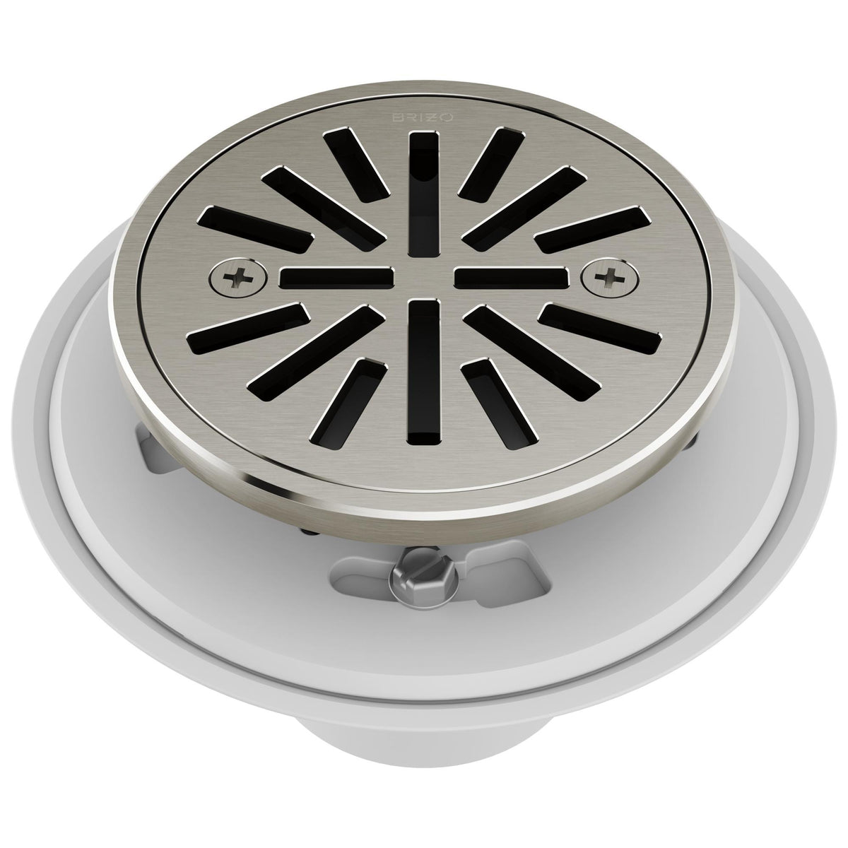 4" Round Shower Drain - Brushed Nickel