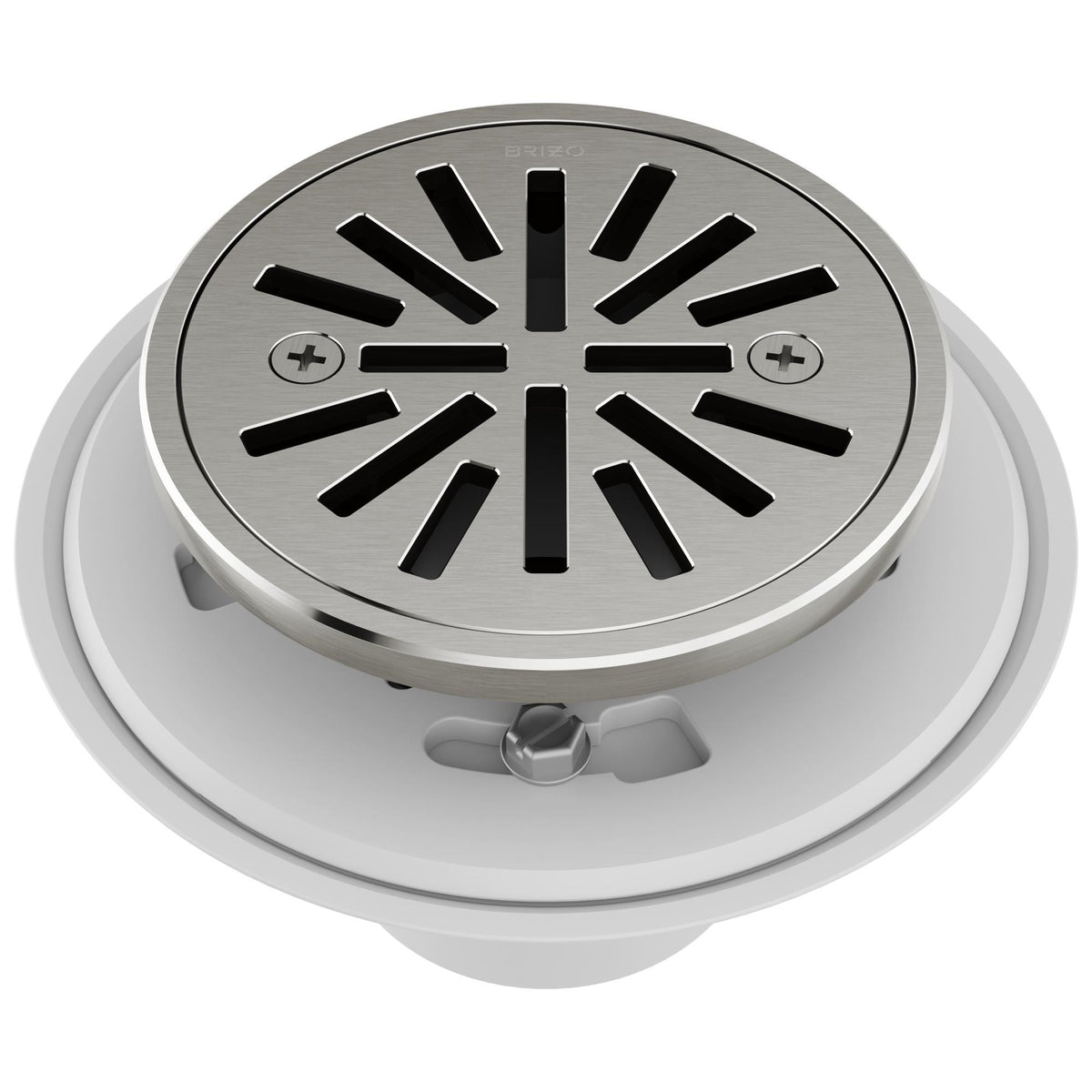 4" Round Shower Drain - Luxe Nickel