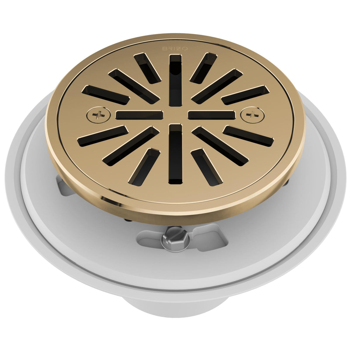 4" Round Shower Drain - Polished Gold
