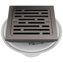 4" Square Shower Drain - Brilliance Black Onyx