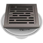 4" Square Shower Drain - Brilliance Black Onyx