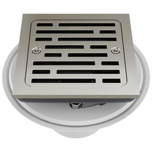 4" Square Shower Drain - Brushed Nickel