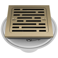 4" Square Shower Drain - Luxe Gold