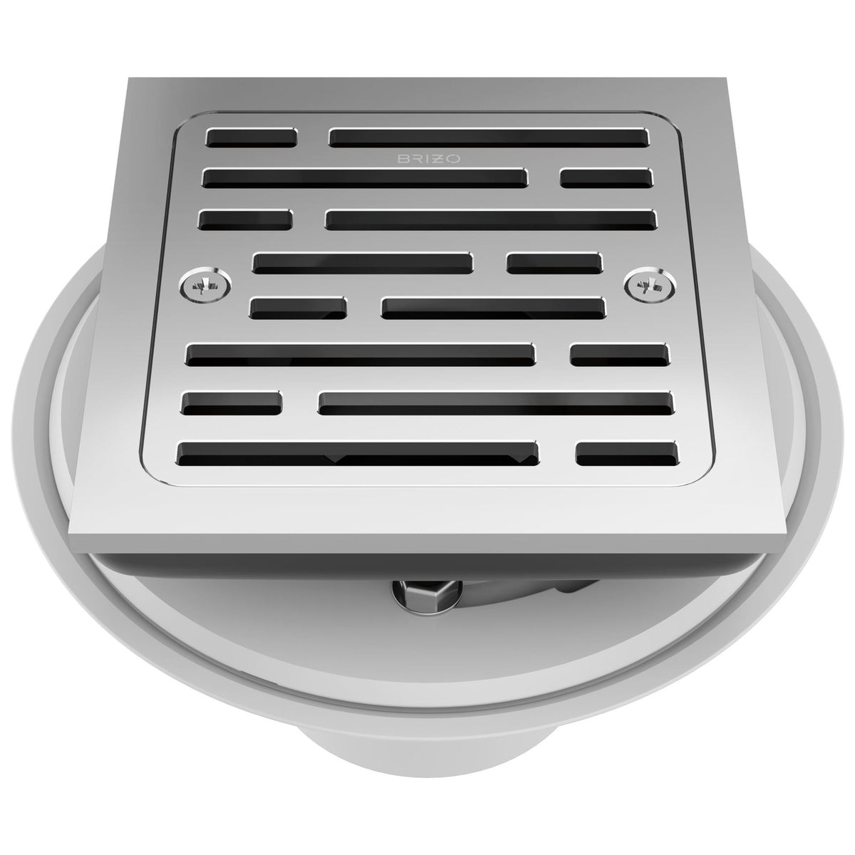 4" Square Shower Drain - Chrome