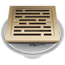 4" Square Shower Drain - Polished Gold
