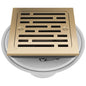 4" Square Shower Drain - Polished Gold