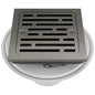 4" Square Shower Drain - Luxe Steel