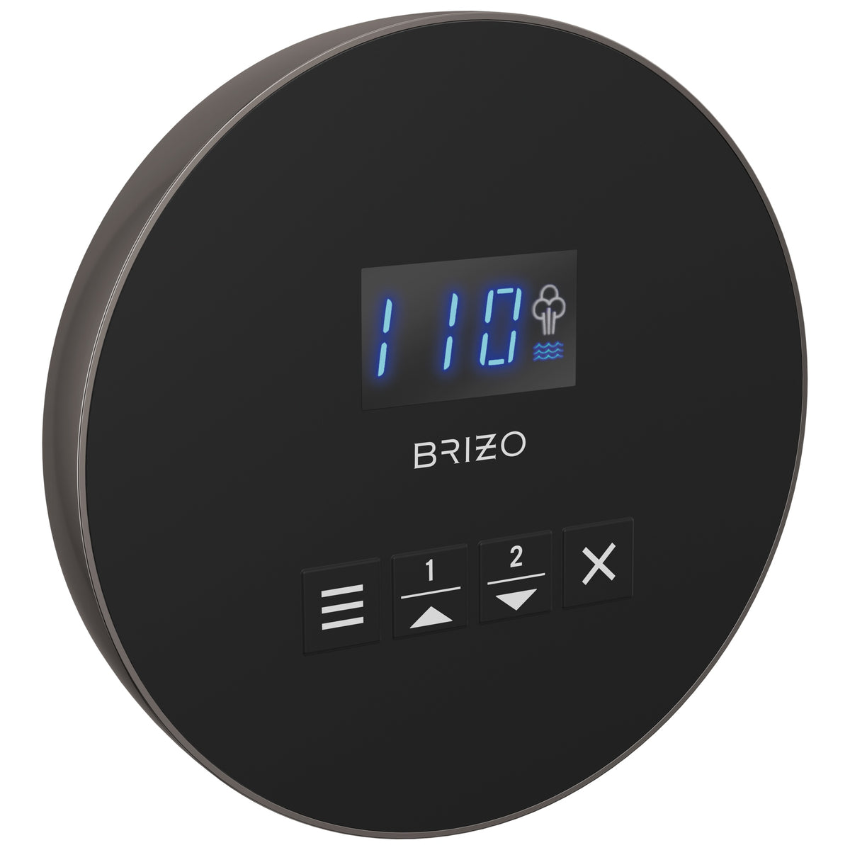 Round Steam Shower Control - Surface - Brilliance Black Onyx
