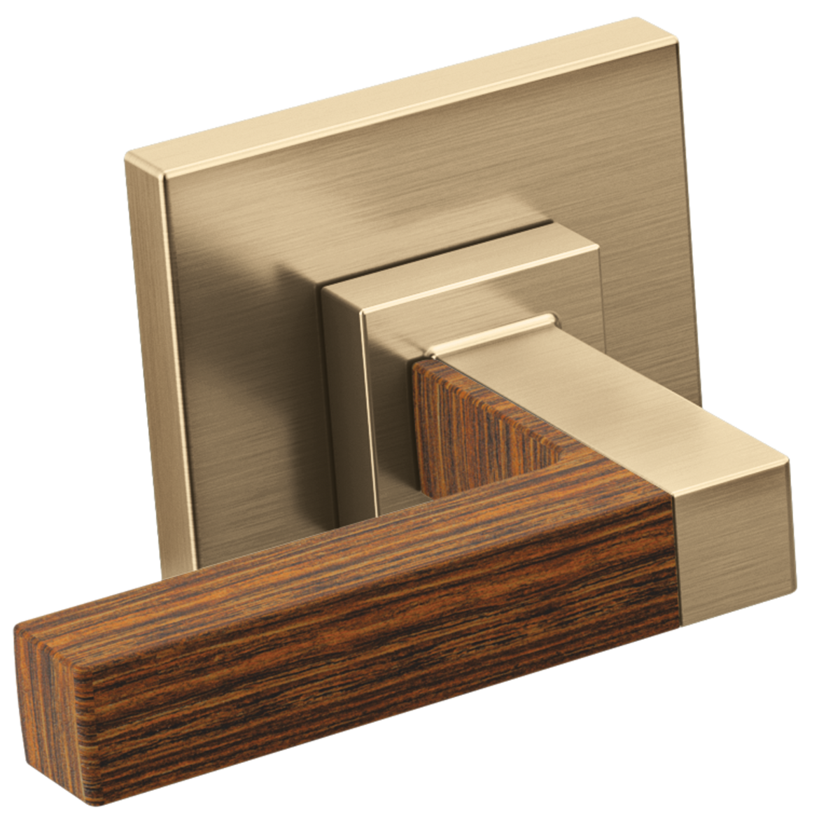 Two Faucet Handle - Zinc - Luxe Gold/Wood