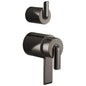 Brizo® HL75111-BNX Roccesco™ Thermostatic Valve, Bent Lever Handle, Zinc, Brilliance Black Onyx, Import