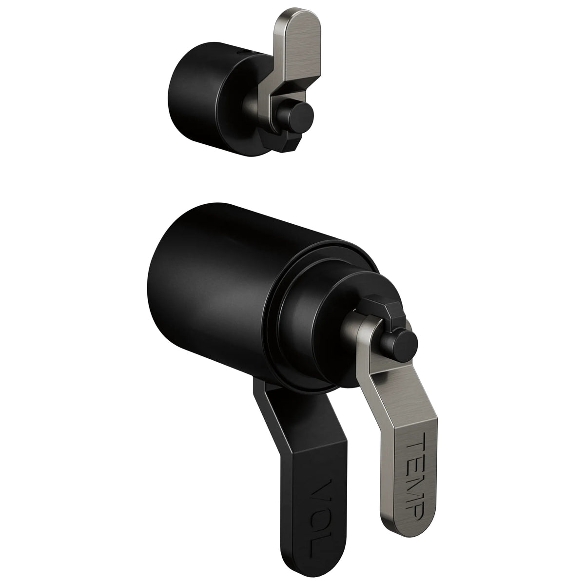 Brizo® HL7534-BLSL Thermostatic Valve with Diverter Trim Handle Kit, Matte Black/Luxe Steel