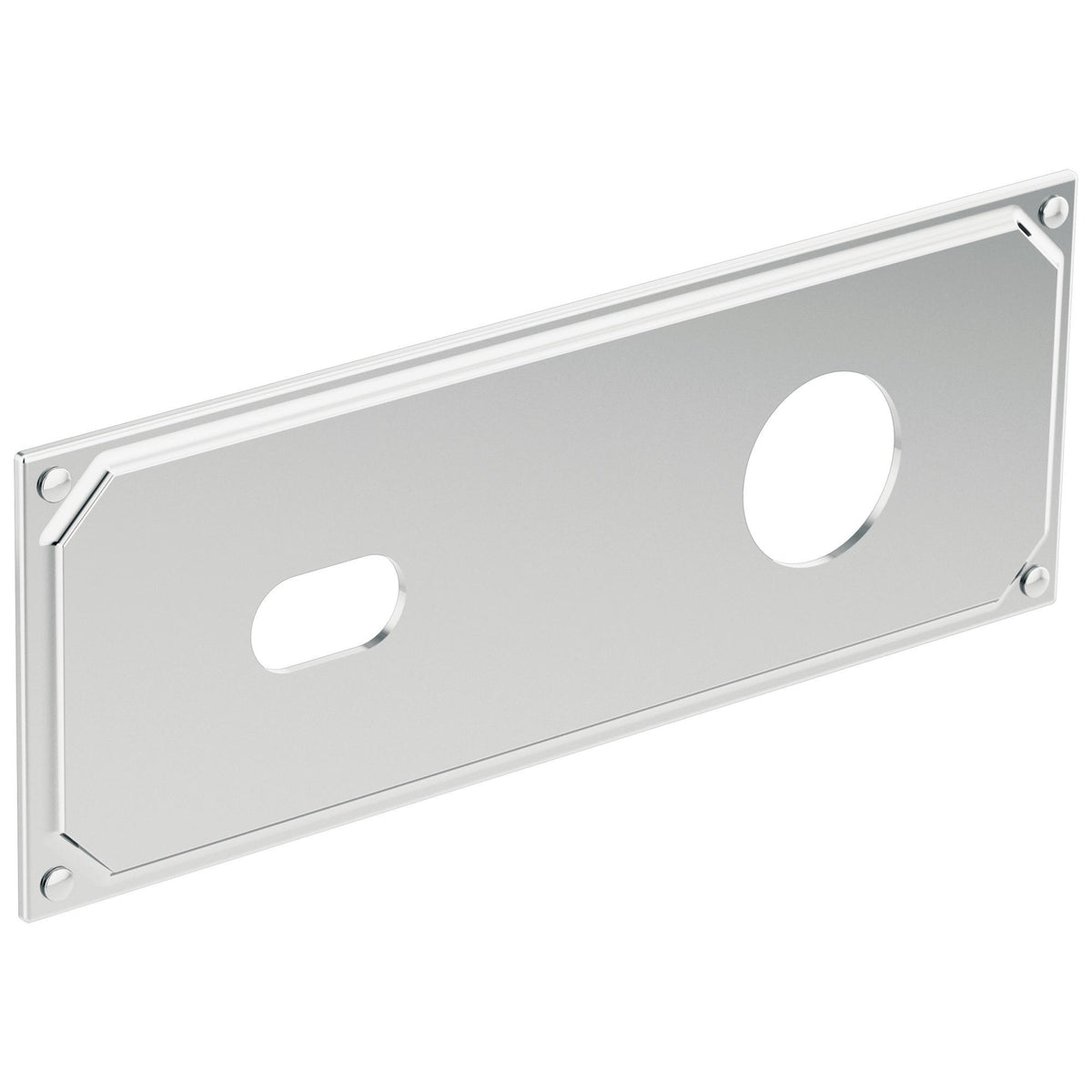 Brizo® Invari™ Escutcheon Plate, For Use With Invari™ T65776LF-LHP 2-Hole Wall Mount Lavatory Faucet, 0.19 in L x 9-1/2 in W x 3-1/2 in H, Import