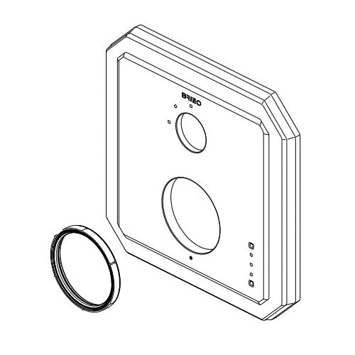 Brizo® Virage® Escutcheon Assembly, For Use With Virage® T75P630 Pressure Balance Thermostatic Valve with Integrated 6-Function Diverter Trim, 0.69 in L x 7-1/2 in W x 7-1/2 in H, Import