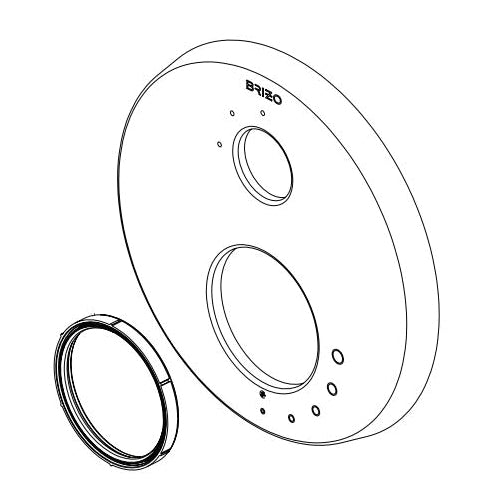 Brizo® Litze® Escutcheon Assembly, For Use With Litze® T75575 Pressure Balance Thermostatic Valve with Integrated 3-Function Diverter Trim, 0.56 in L x 6.63 in W x 6.63 in H