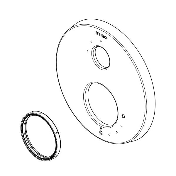 Brizo® Odin™ Escutcheon Assembly, For Use With Odin™ T75P675 Pressure Balance Thermostatic Valve with Integrated 6-Function Diverter Trim, 0.56 in L x 6.63 in W x 6.63 in H, Import