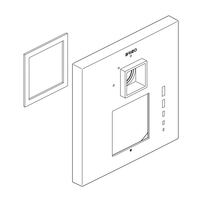 Brizo® Siderna® Escutcheon Assembly, For Use With Siderna® T75580 Pressure Balance Thermostatic Valve with Integrated 3-Function Diverter Trim, 1.06 in L x 6.81 in W x 6.81 in H