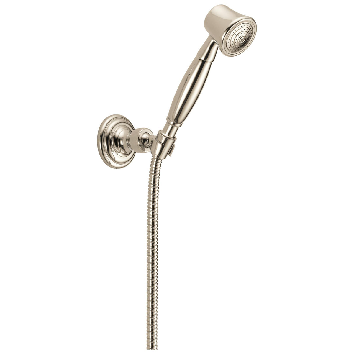 Brizo® RP41202PN Traditional Hand Shower, Vesi®, 2-1/8 in Dia 1-Function Shower Head, 2 gpm, 60 to 82 in L Hose, 1/2 in Connection, Polished Nickel