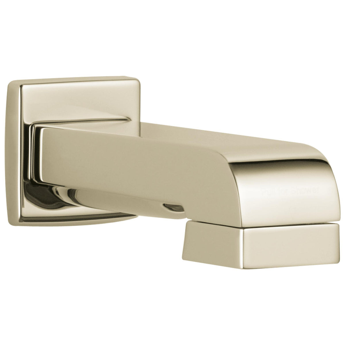 Brizo® RP64084PN Frank Lloyd Wright®/Siderna® Pull-Down Diverter Square Tub Spout, For Use With Wall Mount Tub Filler, 6-7/32 in Spout Reach, Solid Brass, Polished Nickel, Import