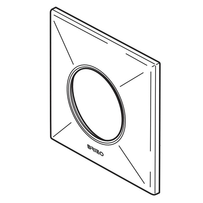 Brizo® Escutcheon, For Use With Model T84913 Body Spray Trim, 0.44 in L x 3-1/2 in W x 3-1/2 in H, Import