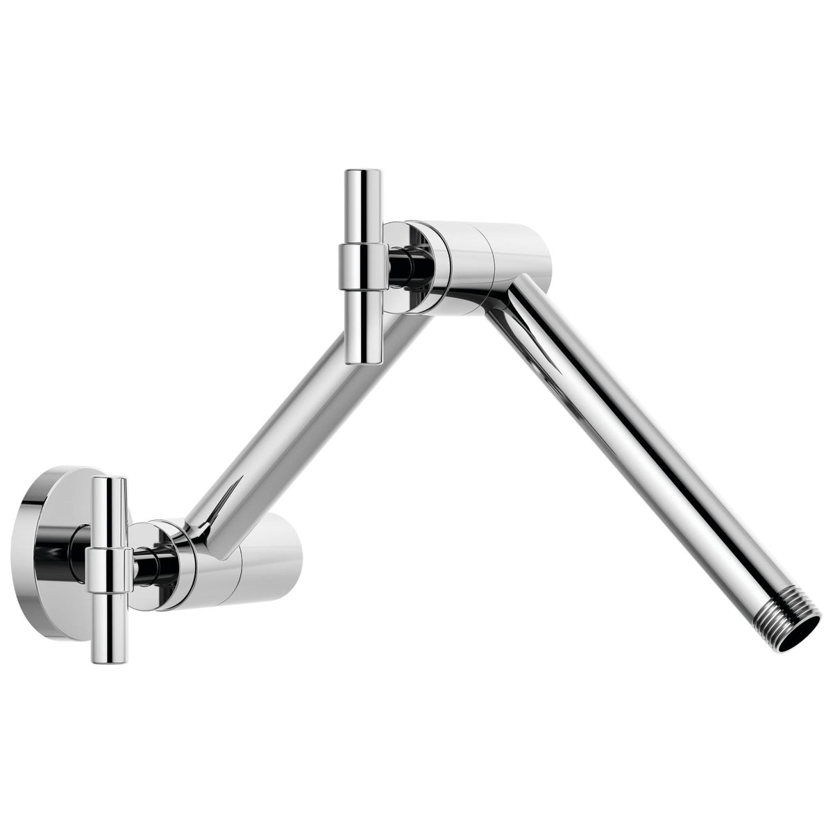 Brizo® Litze Jointed Shower Arm and Flange, 16 in L x 4-1/8 in W Arm, Solid Brass Arm, 1/2 in NPT, Import