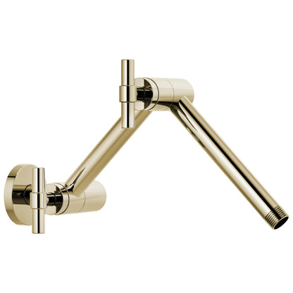 Brizo® Litze Jointed Shower Arm and Flange, 16 in L x 4-1/8 in W Arm, Solid Brass Arm, 1/2 in NPT, Import