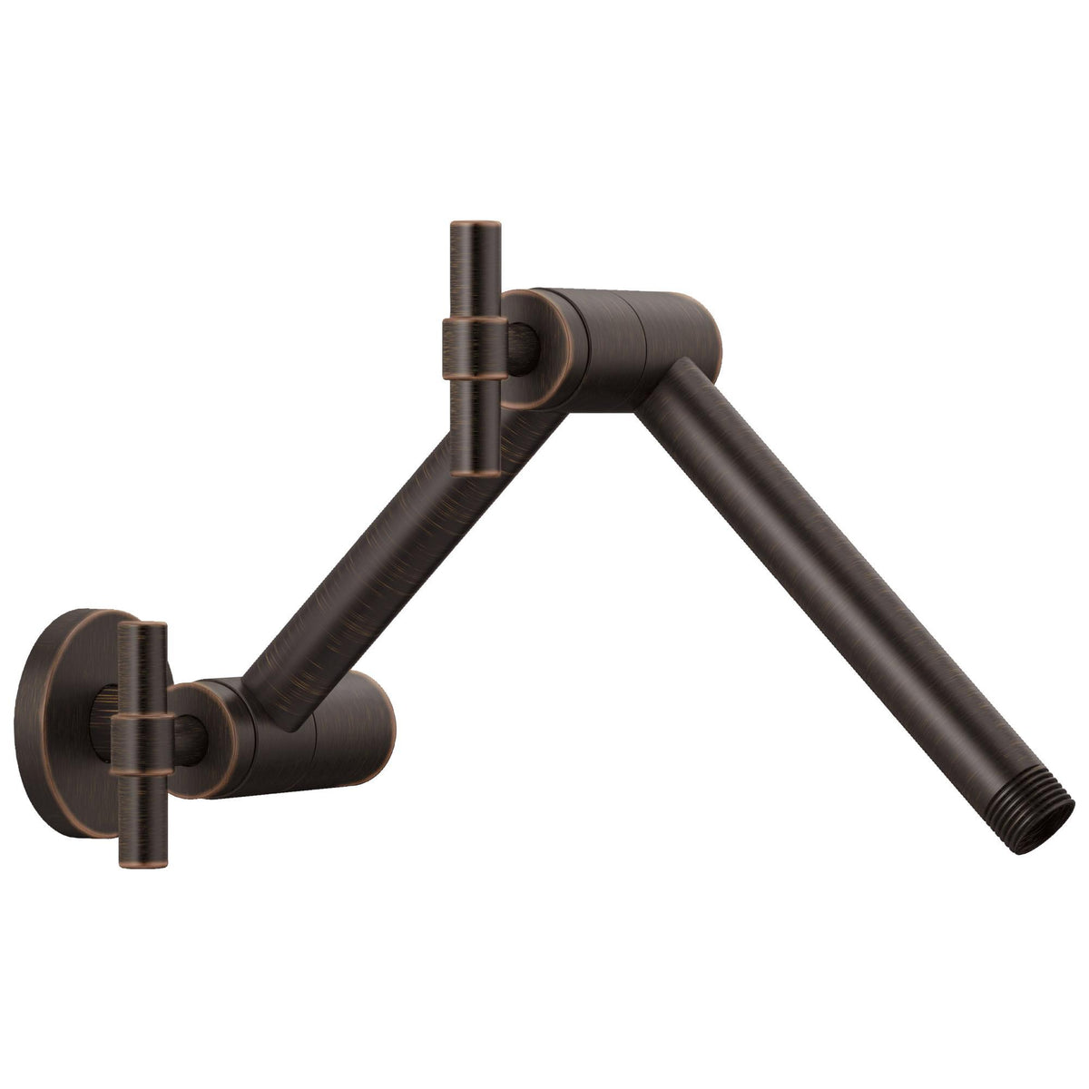 Brizo® Litze Jointed Shower Arm and Flange, 16 in L x 4-1/8 in W Arm, Solid Brass Arm, 1/2 in NPT, Import