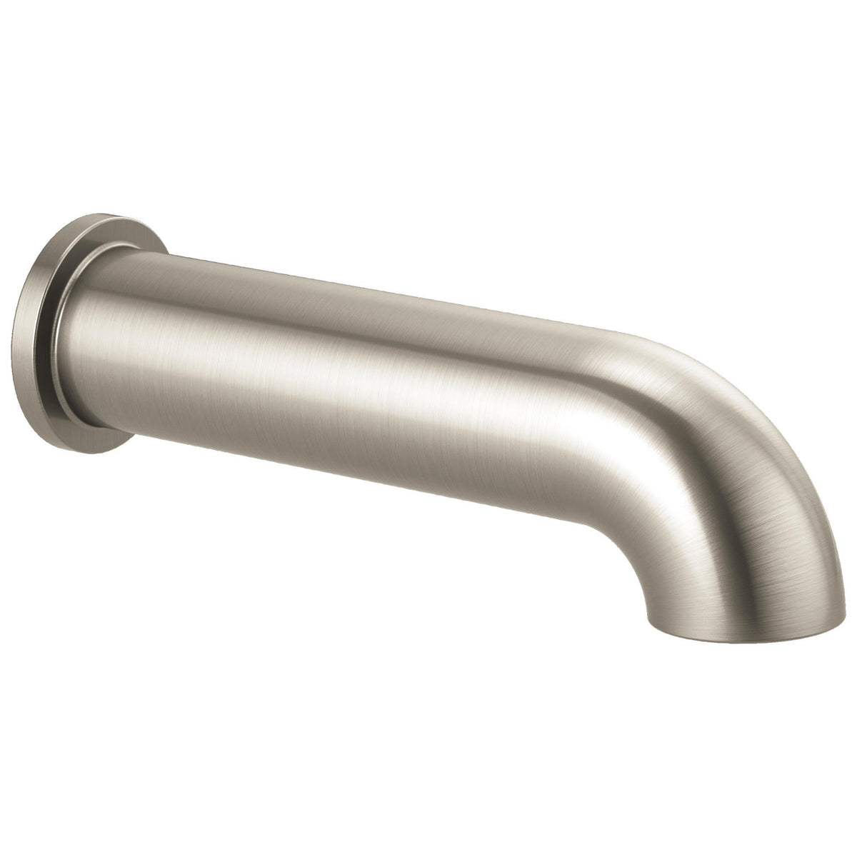 Brizo® RP81435BN Essential™ Shower Series Litze® Non-Diverter Linear Round Universal Tub Spout, For Use With Odin® Model T70475-LHP 2-Handle Wall Mount Tub Filler With Cross/Lever Handles, 7-9/16 in Spout Reach, Solid Brass, Brushed Nickel, Import