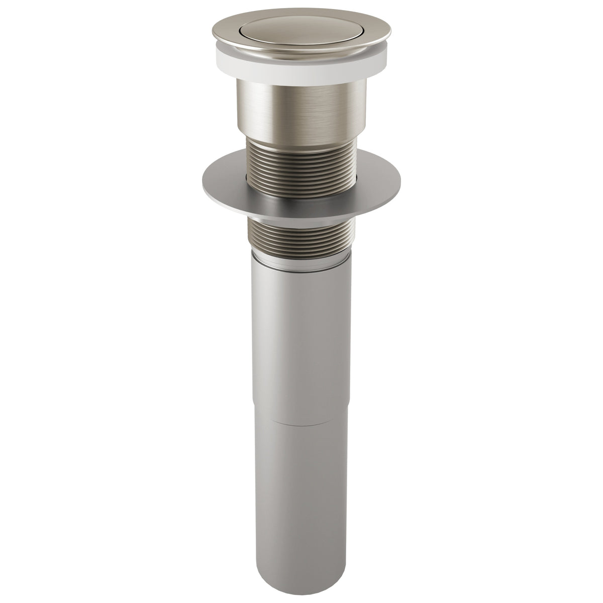 Pushbutton Activated Pop-Up Drain Assembly - Luxe Nickel