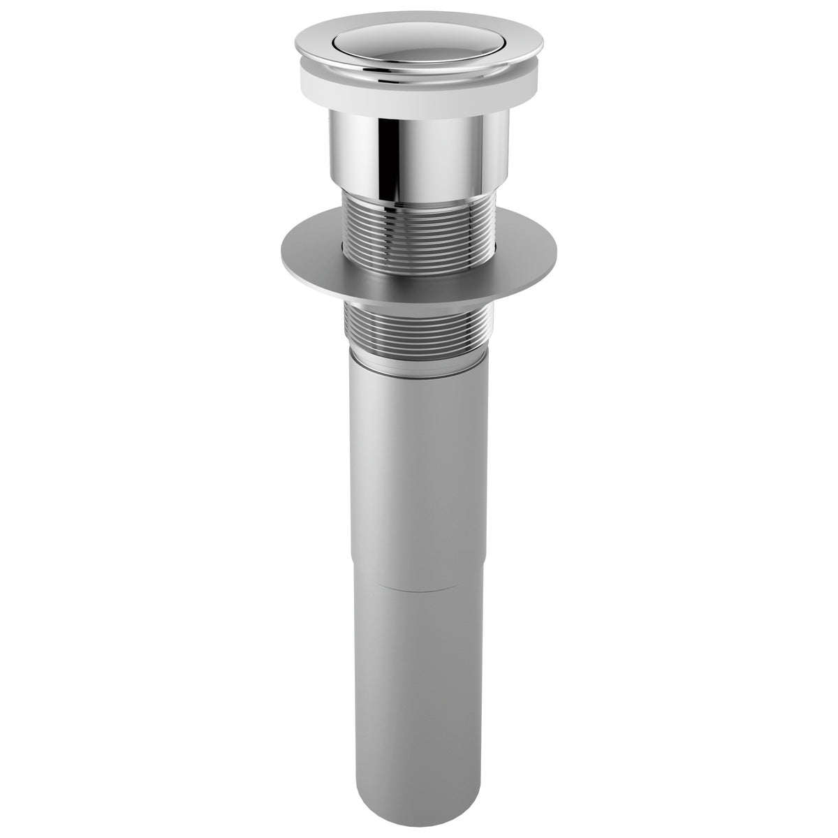 Pushbutton Activated Pop-Up Drain Assembly - Polished Chrome