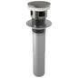 Pushbutton Pop-Up Drain with Overflow - Luxe Steel