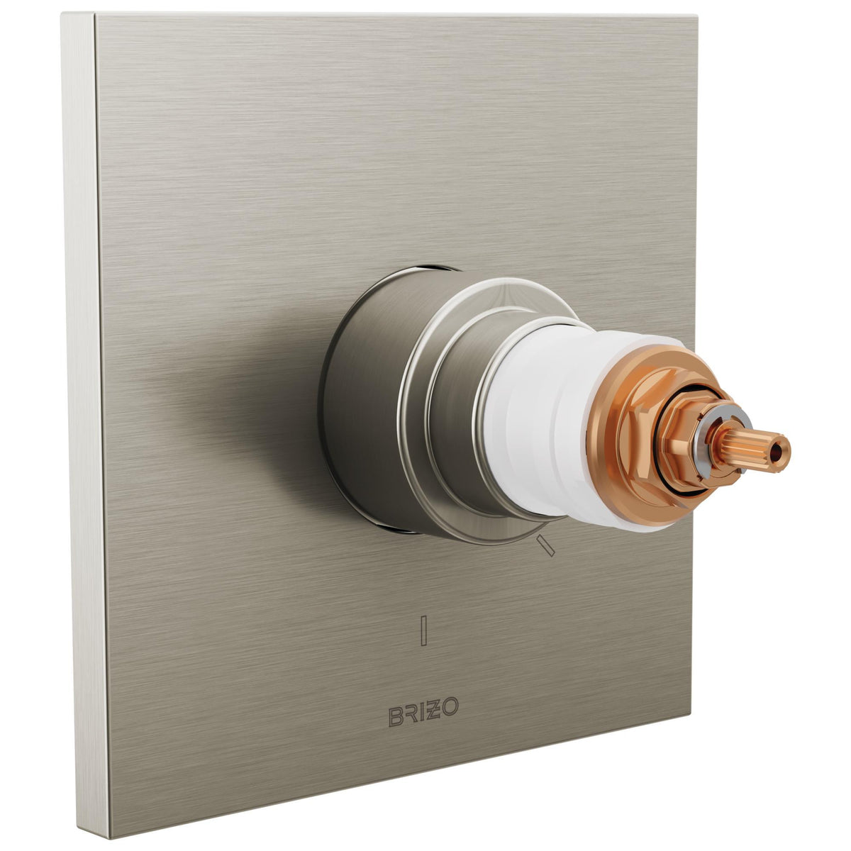 60 Series Square Thermostatic Valve Trim Only, Luxe Nickel