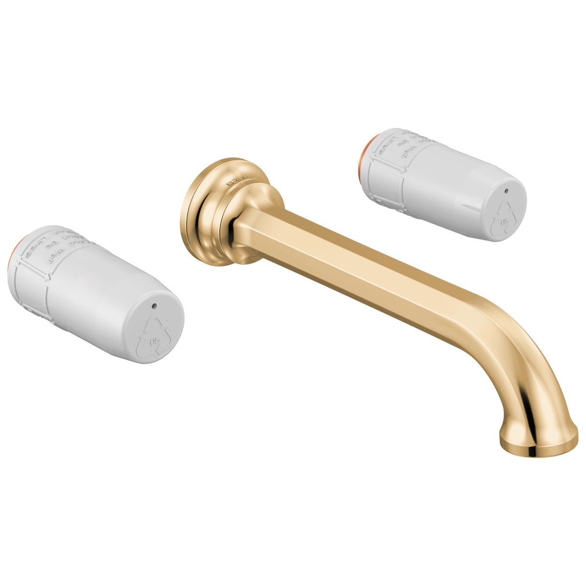 Brizo® T65865LF-PGLHP T65865LF Beauclere™ Handle Faucet, Commercial, 1.2 gpm Flow Rate, Polished Gold, 2 Handles, Grid Strainer Drain, Function: Lavatory