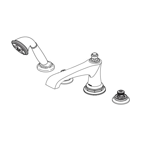 Brizo® T67460-GLLHP Roman Tub Faucet With Diverter, Rook®, 10 to 16 in Center, Luxe Gold, 2 Handles, Function: Traditional