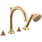 Brizo® T67465-PGLHP T67465 Beauclere™ Trim Roman Tub Faucet, Commercial, 1.75 gpm Flow Rate, Polished Gold, 2 Handles, Function: Tub Filler