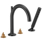 Brizo® T67475-BLLHP Jason Wu/Odin® Roman Tub Faucet, Commercial/Residential, 1.75 gpm Handshower Flow Rate, 9 to 16 in Center, Matte Black, 2 Handles, Import