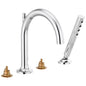 Brizo® T67475-PCLHP Odin® Roman Tub Faucet, Commercial/Residential, 1.75 gpm Handshower Flow Rate, 9 to 16 in Center, Polished Chrome, 2 Handles, Import