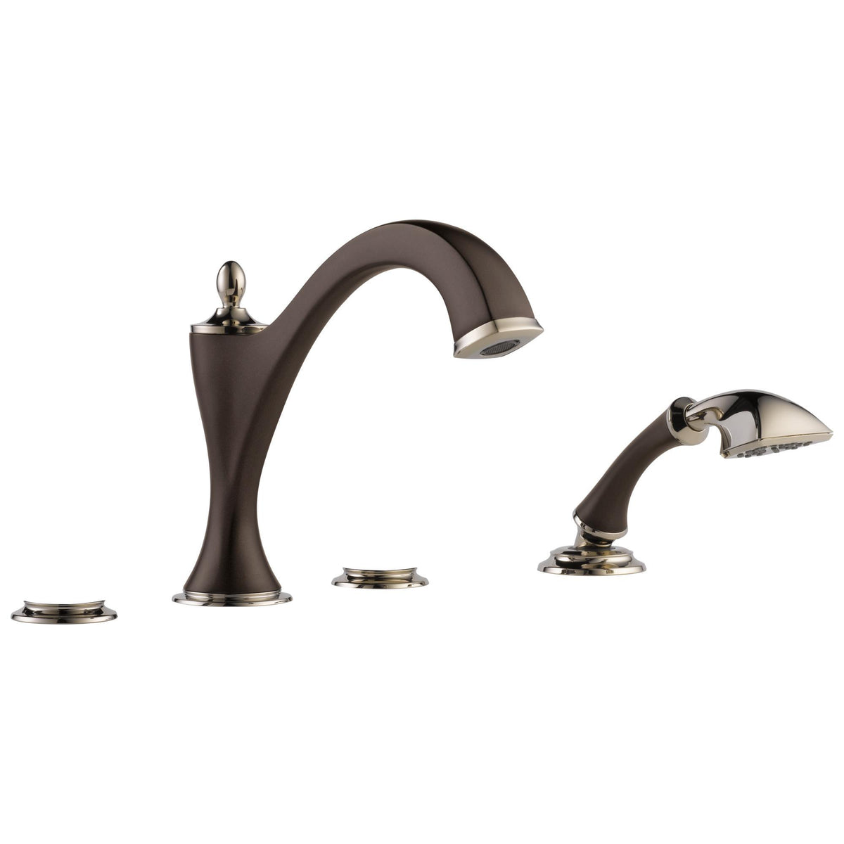 Brizo® T67485 Roman Tub Trim, Brizo® Roman Tub Trim, Charlotte®, 10 to 16 in Center, 2 Handles, Function: Traditional, Import