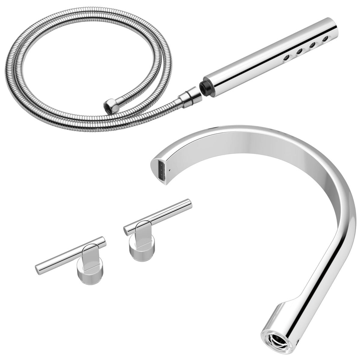 Brizo® T703110-PC Roccesco™ Tub Filler Trim Kit, Wall Mount, Brass, Chrome, Import