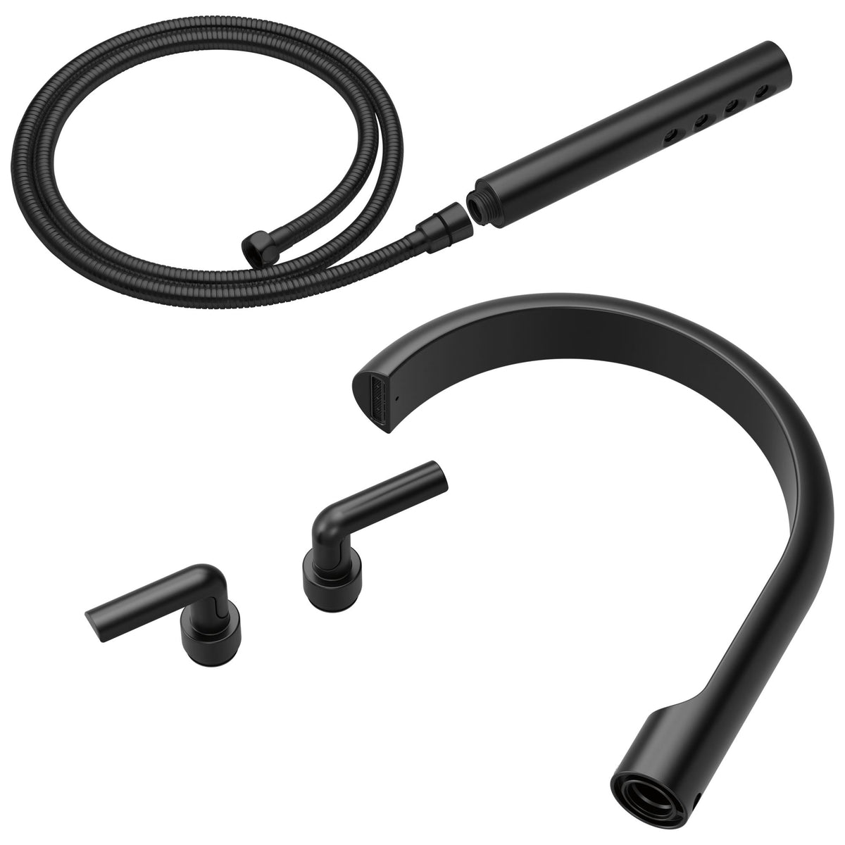 Brizo® T703111-BL Roccesco™ Tub Filler Trim Kit, Wall Mount, Brass, Matte Black, Import