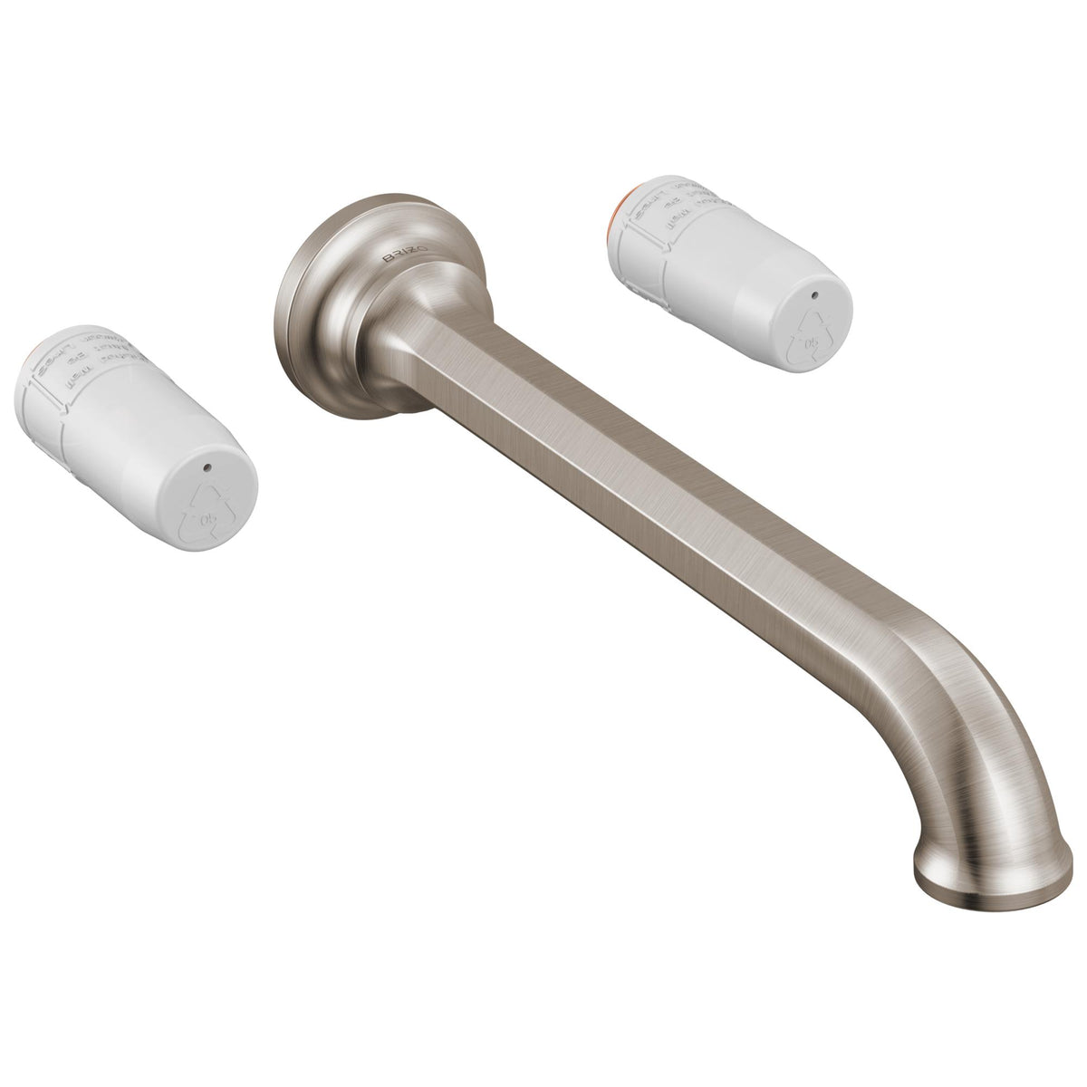 Brizo® T70465-NKLHP T70465 Beauclere™ High Flow Wall Mounted Tub Only Faucet, 9.3 gpm Flow Rate, 8 in Center, Luxe Nickel, 2 Handles, Commercial