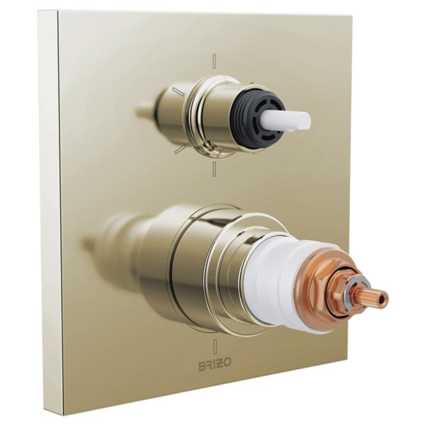 17 Series Square Thermostatic Valve Trim, Zinc, Wall