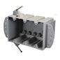 CANTEX® EZ74TN EZ-Box® Electrical Switch and Outlet Box With Steel Stud Bracket, Wire Clamp, PVC, 74 cu-in Capacity, 3 Gangs, 6 in W x 3 in D x 4 in H