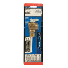 Camco 10471 Temperature and Pressure Relief Valve With 4 in Probe and Stainless Steel Spring, For Use With RV Water Heater, 3/4 in NPT, 150 psi and 210 deg, Brass, Domestic