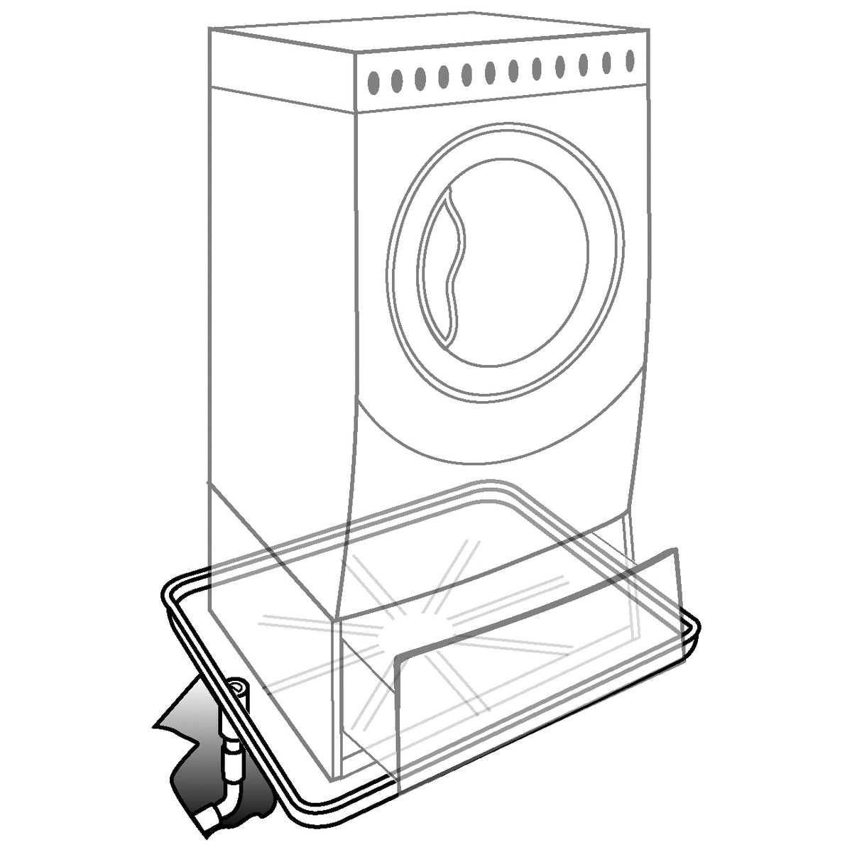 Low Profile Washing Machine Drain Pan - Matte White