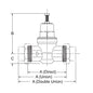 Cash Acme® 23159-0045 EB45 Double Union Pressure Regulating Valve, 1-1/4 in, C, 45 psi, Bronze Body, Domestic