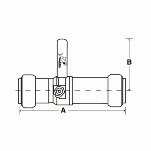 1/2" Slip Ball Valve - Brass - Push-Fit x Slip